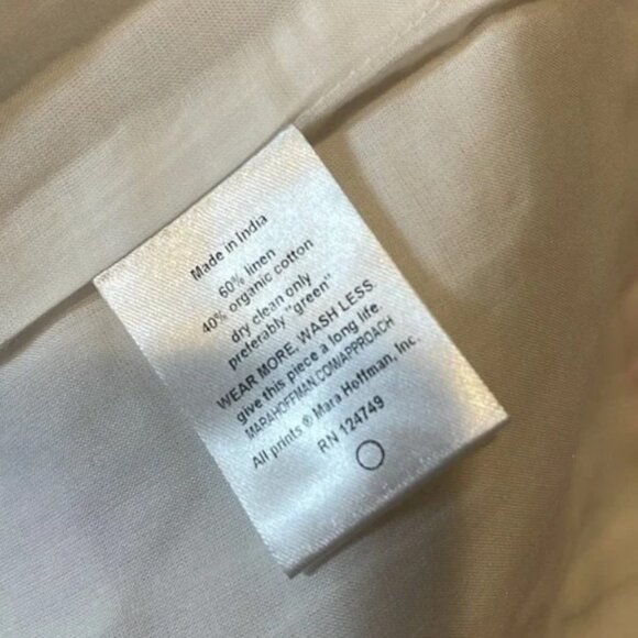 Mara Hoffman Namari Puff Sleeve Printed Linen Off the Shoulder Midi Dress Size 6 - Picture 10 of 12